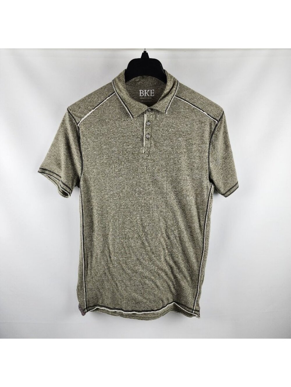 BKE Shirt Mens Large Gray Brown S/S Golf Polo